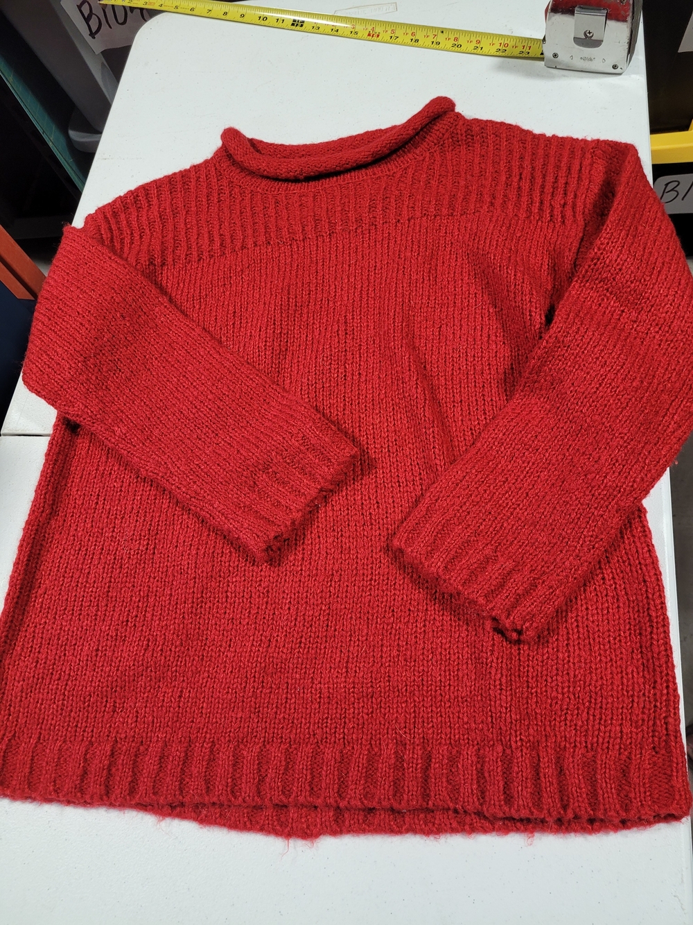 Ecote Red Cowl-Neck Knit Sweater